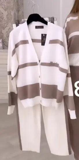LS | Women Stripe Cozy Lounge Set Lion Style