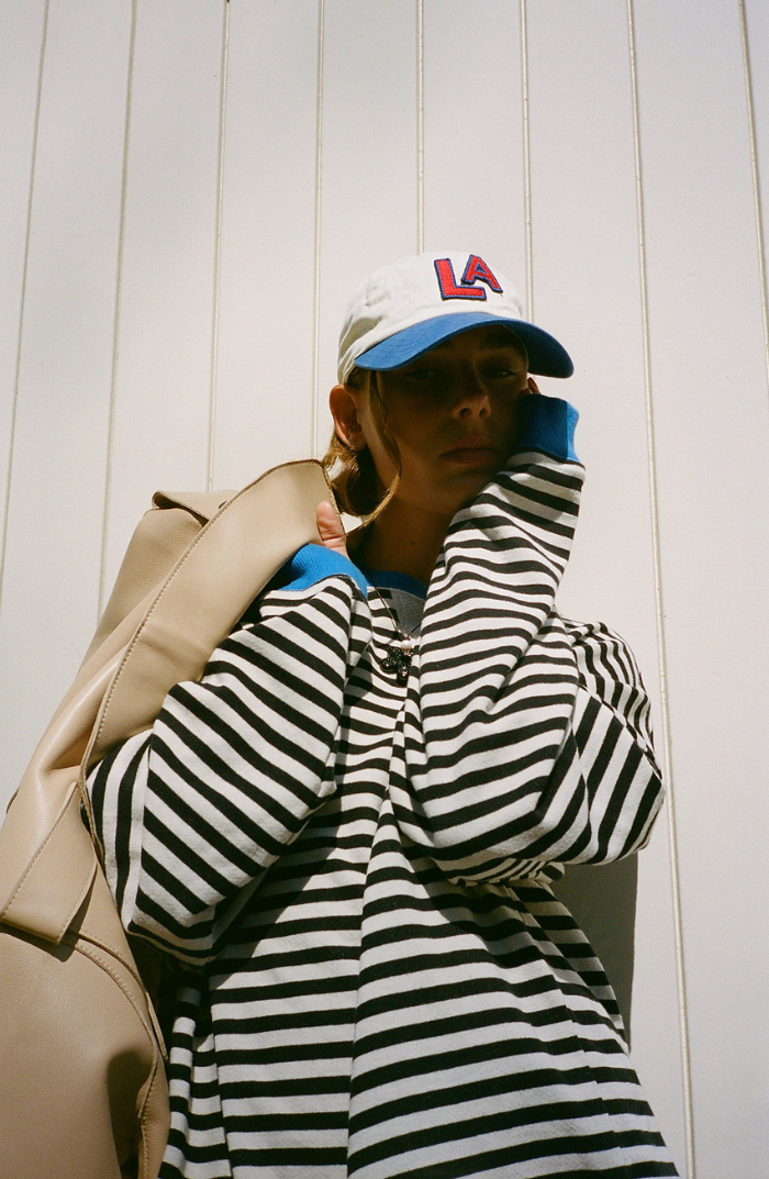 LS | Women Striped Oversized Sweatshirt Lion Style