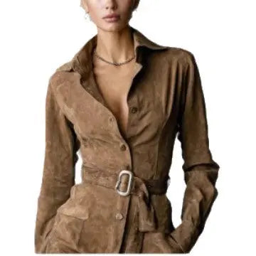 LS | Women Stylish Belted Mini Dress Lion Style