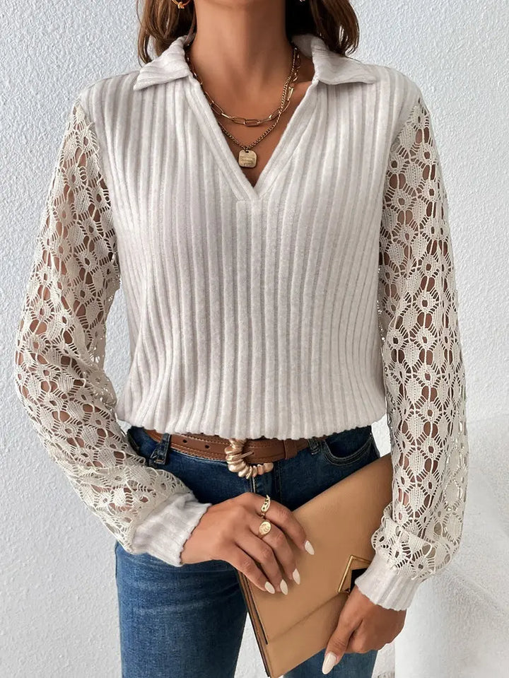 LS | Women Stylish Lace Sleeve Top Lion Style