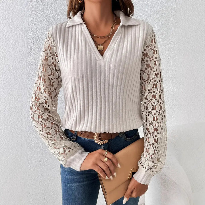 LS | Women Stylish Lace Sleeve Top Lion Style