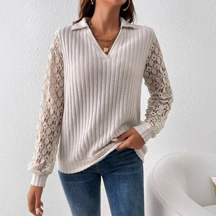 LS | Women Stylish Lace Sleeve Top Lion Style