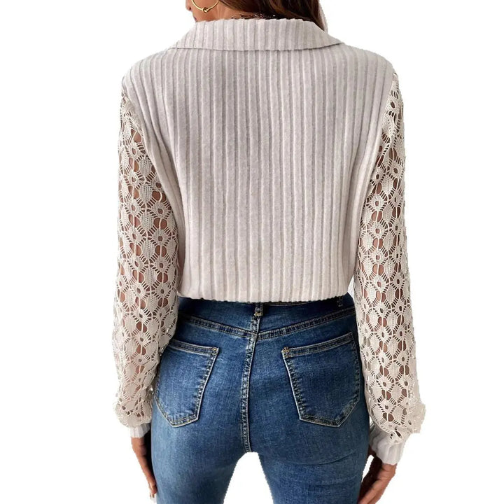 LS | Women Stylish Lace Sleeve Top Lion Style
