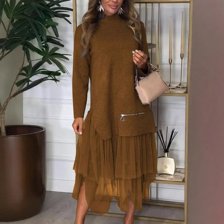 LS | Women Stylish Mesh Hem Dress Lion Style