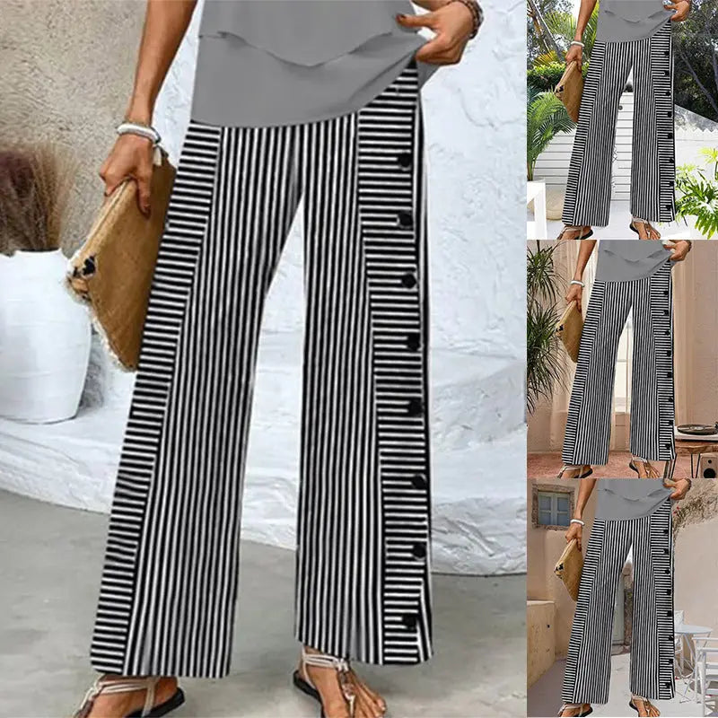 LS | Women Stylish Stripe Pants Lion Style