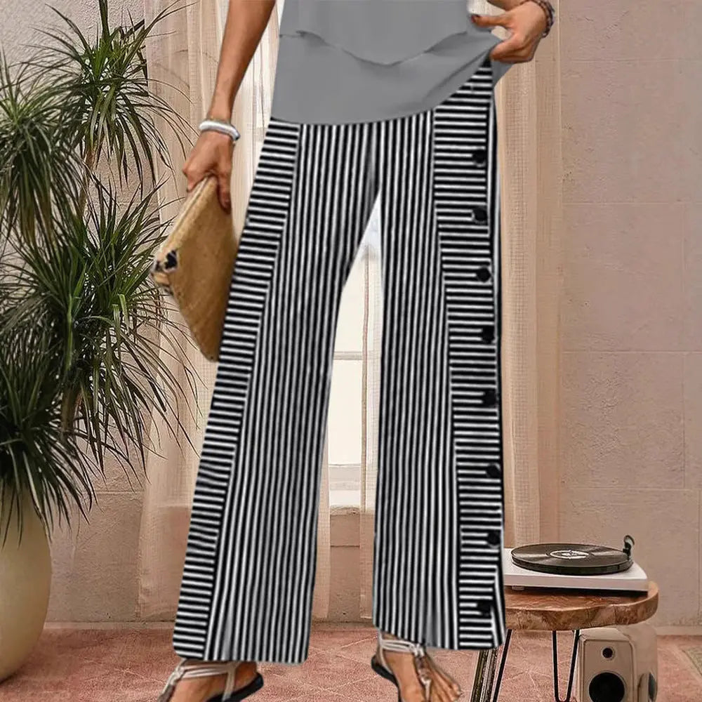 LS | Women Stylish Stripe Pants Lion Style