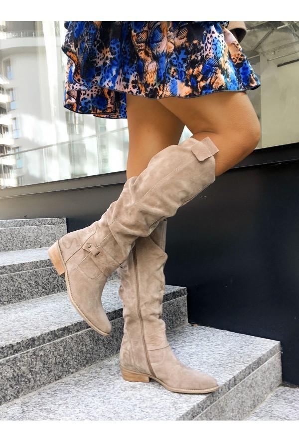 LS | Women Suede Over-The-Knee Boots Lion Style