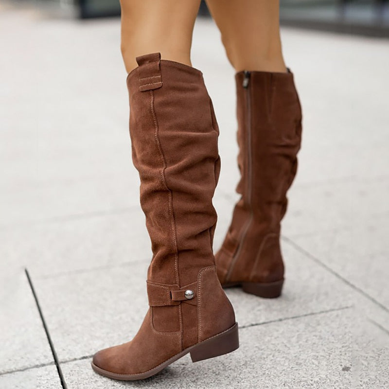 LS | Women Suede Over-The-Knee Boots Lion Style
