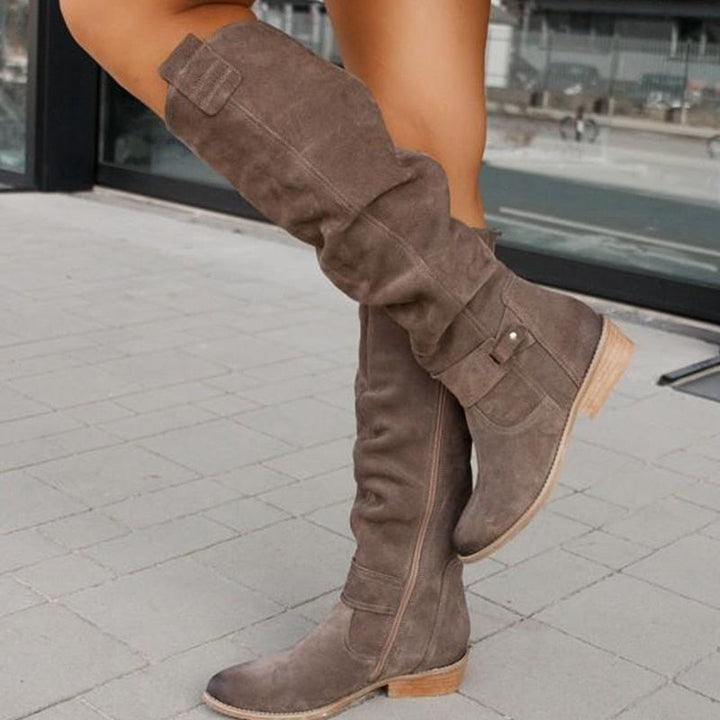 LS | Women Suede Over-The-Knee Boots Lion Style