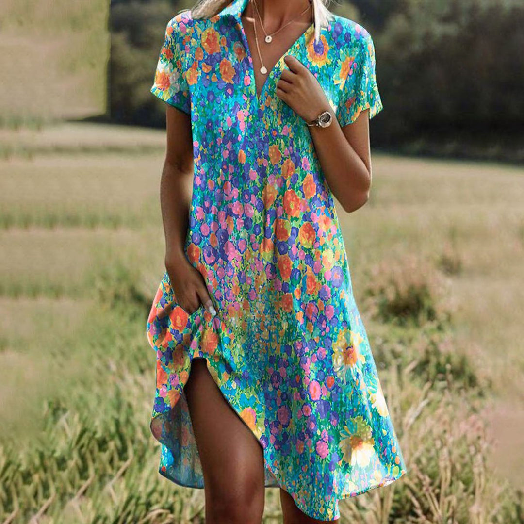 LS | Women Summer Floral Mini Dress Lion Style