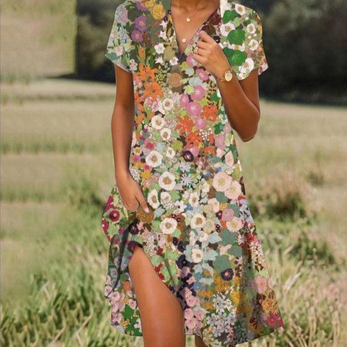 LS | Women Summer Floral Mini Dress Lion Style