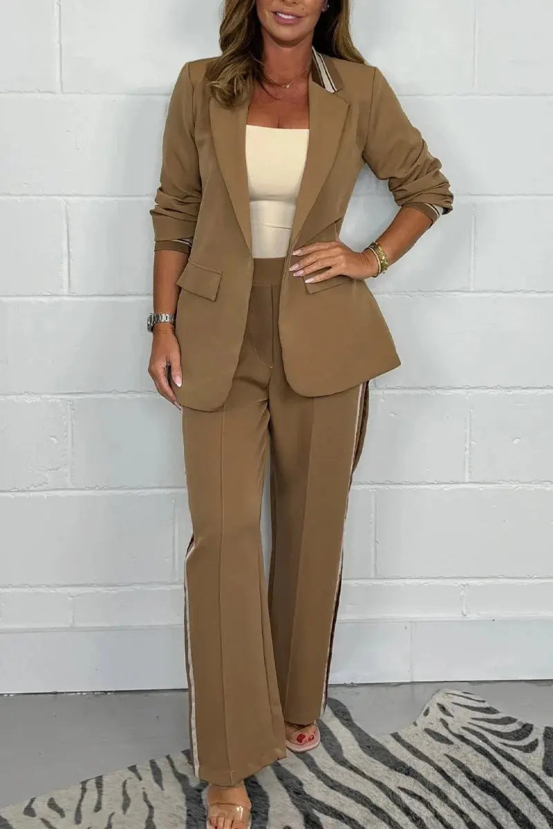LS | Women Tailored Two Piece Pants Set Lion Style