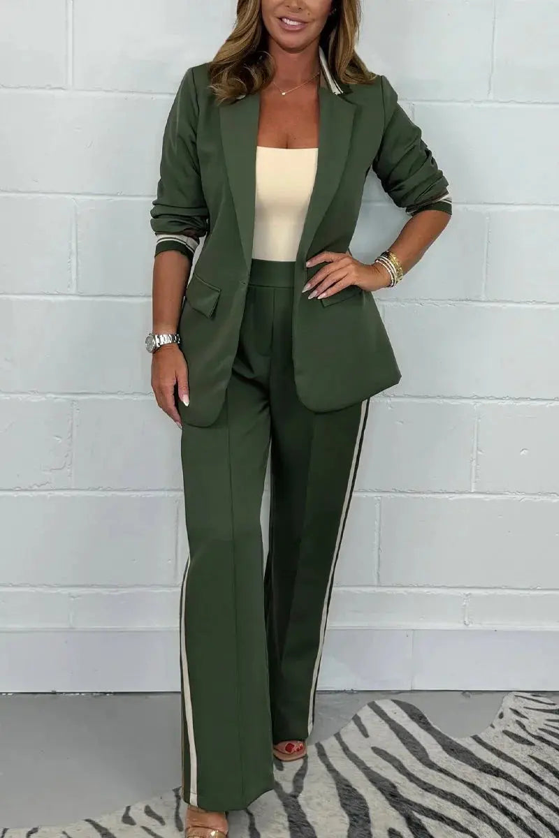 LS | Women Tailored Two Piece Pants Set Lion Style