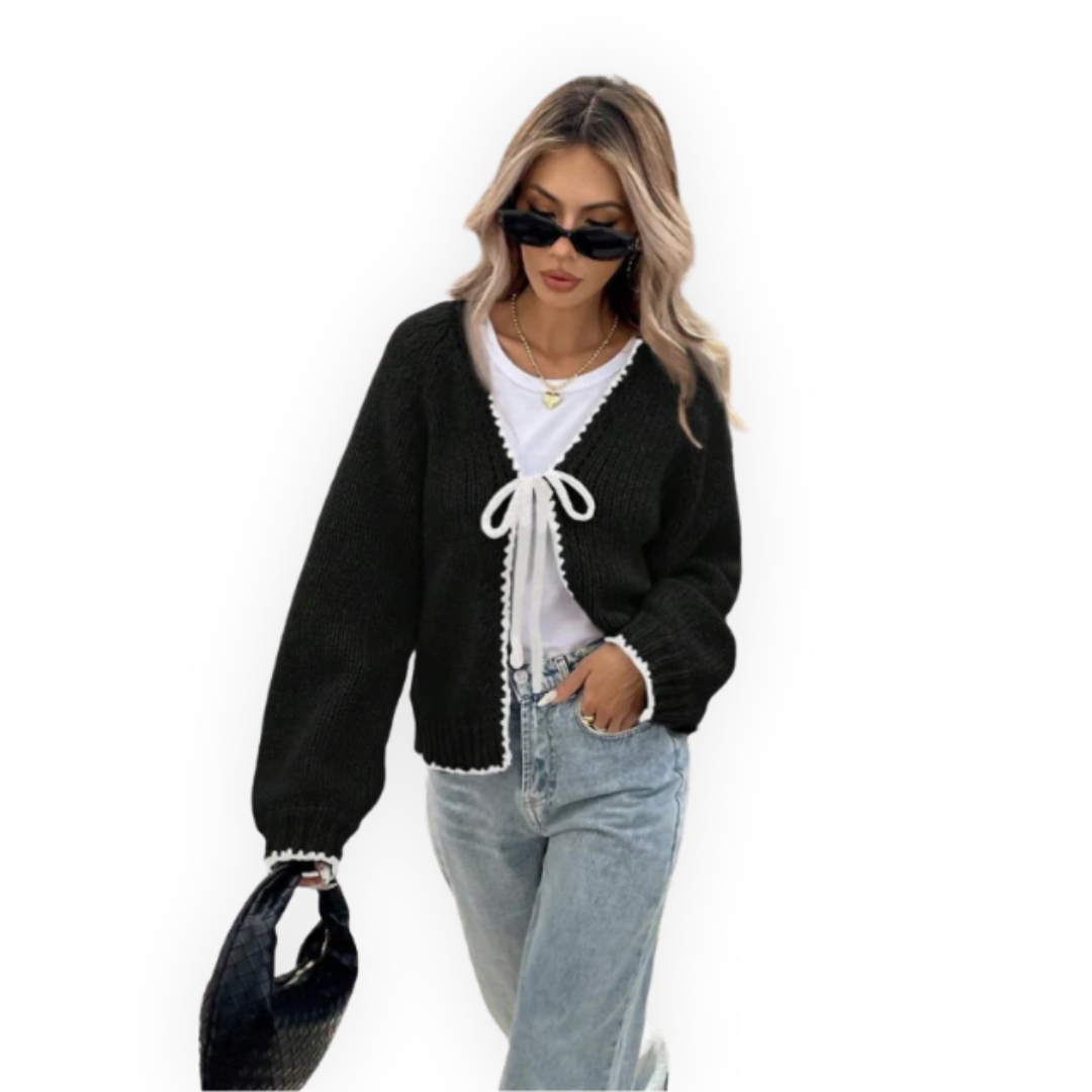 LS | Women Tie-Front Knit Cardigan