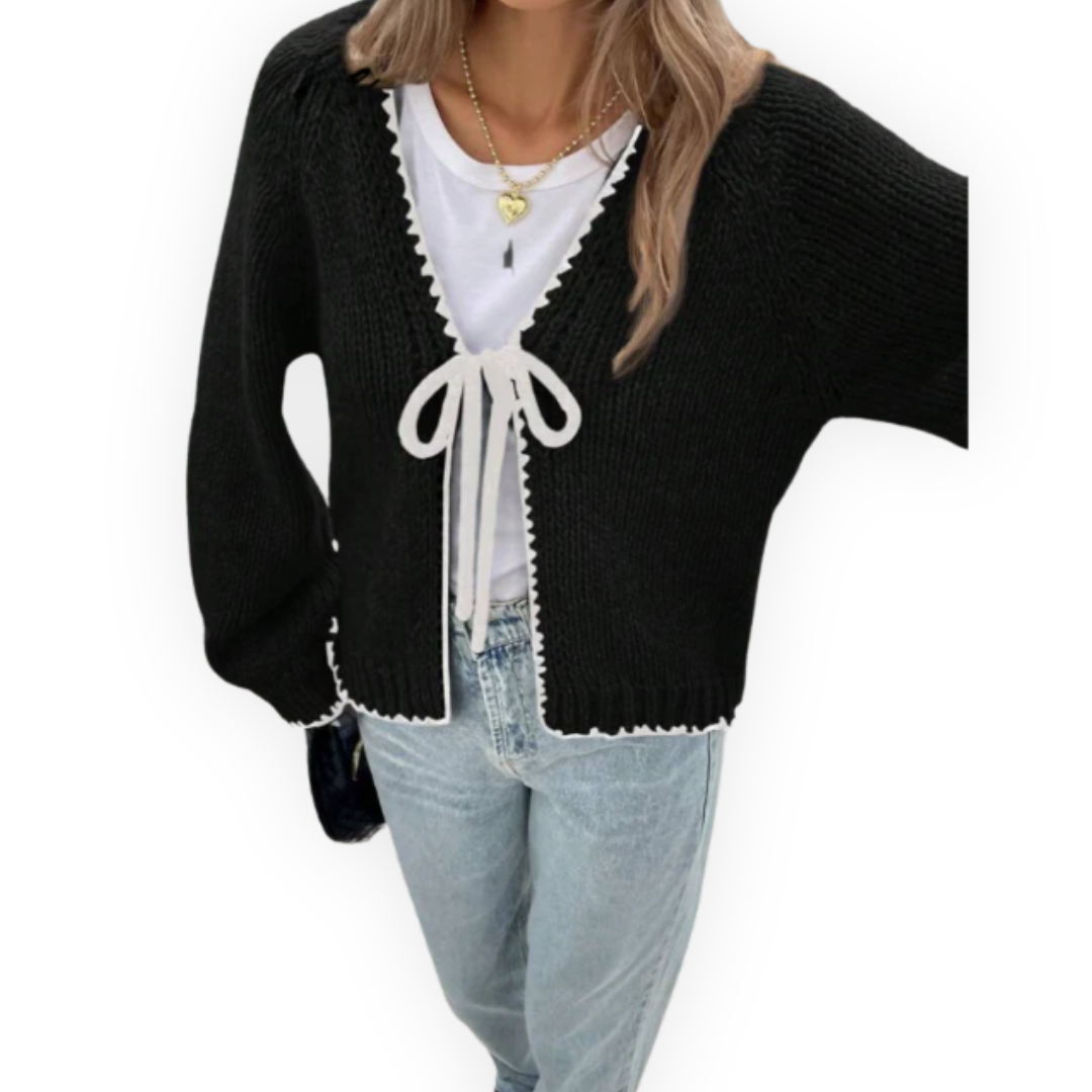 LS | Women Tie-Front Knit Cardigan