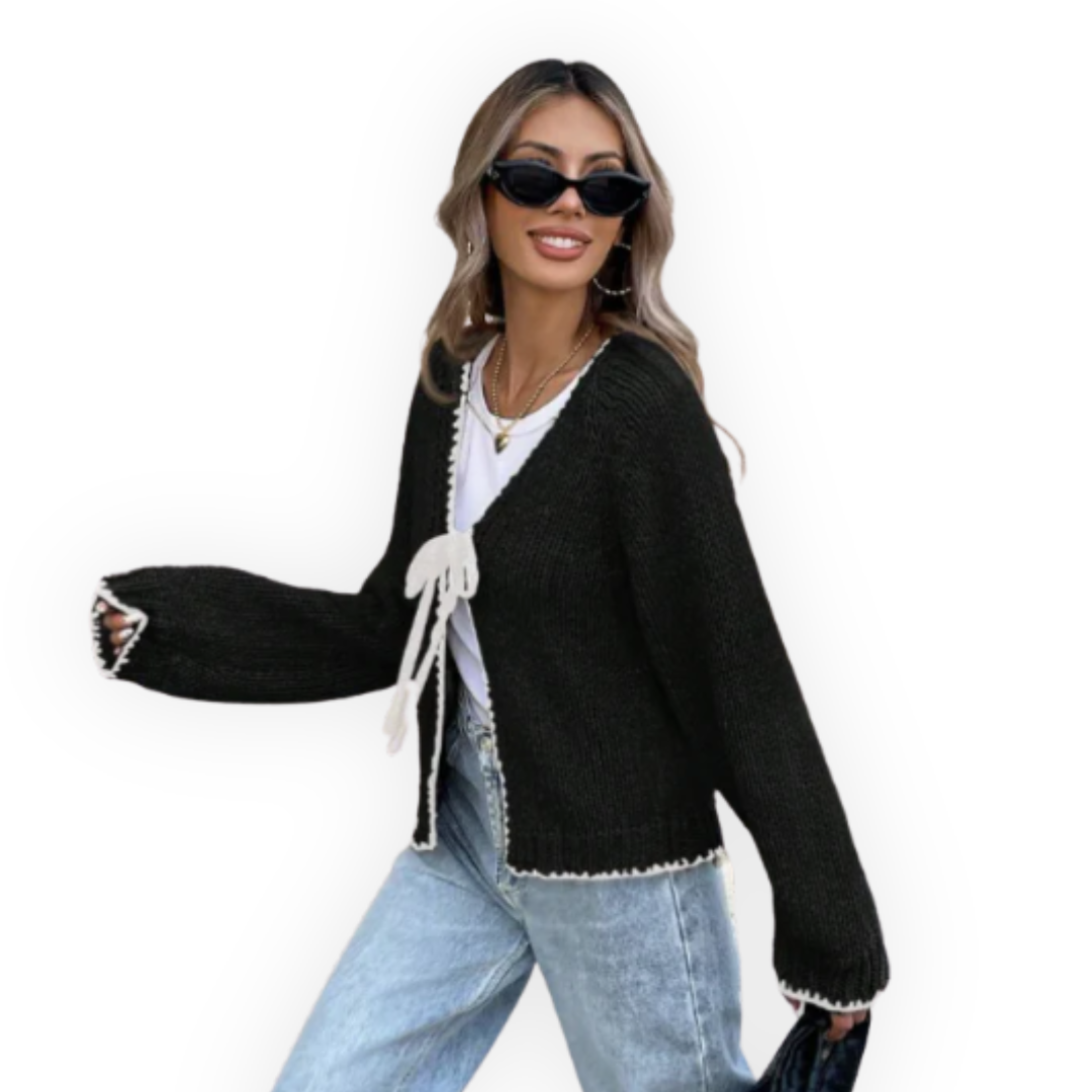 LS | Women Tie-Front Knit Cardigan