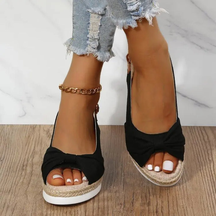 LS | Women Trendy Bow Platform Sandals Lion Style