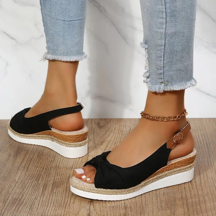 LS | Women Trendy Bow Platform Sandals Lion Style