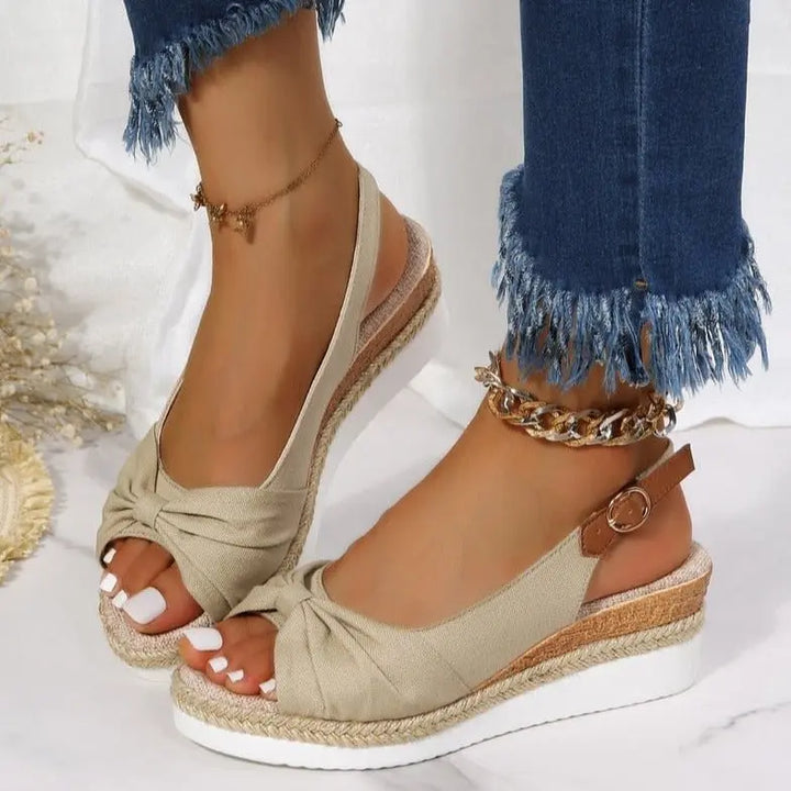 LS | Women Trendy Bow Platform Sandals Lion Style