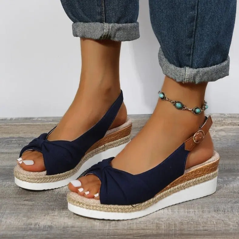 LS | Women Trendy Bow Platform Sandals Lion Style