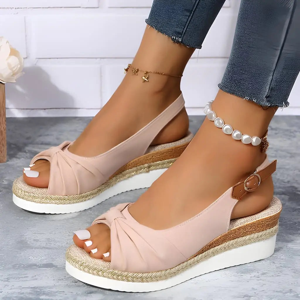 LS | Women Trendy Bow Platform Sandals Lion Style