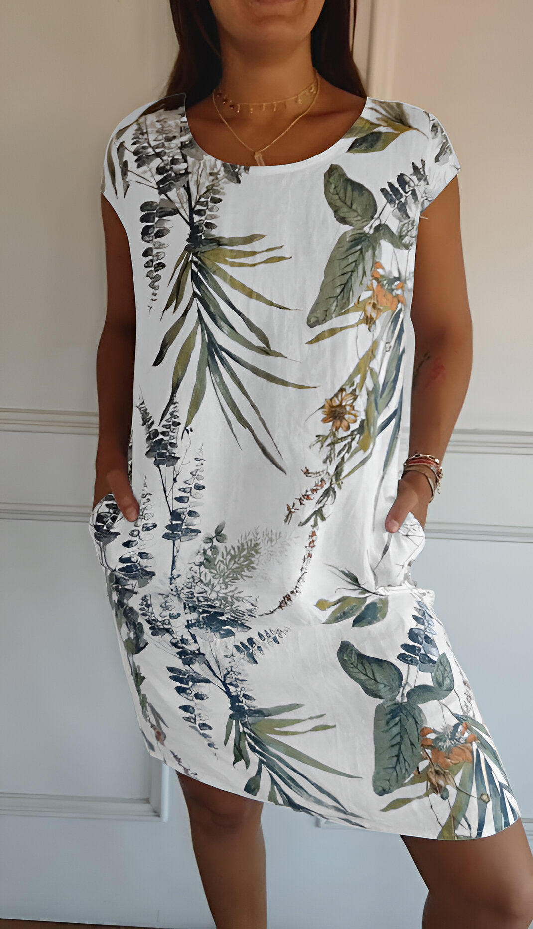 LS | Women Tropical Pocket Mini Dress Lion Style
