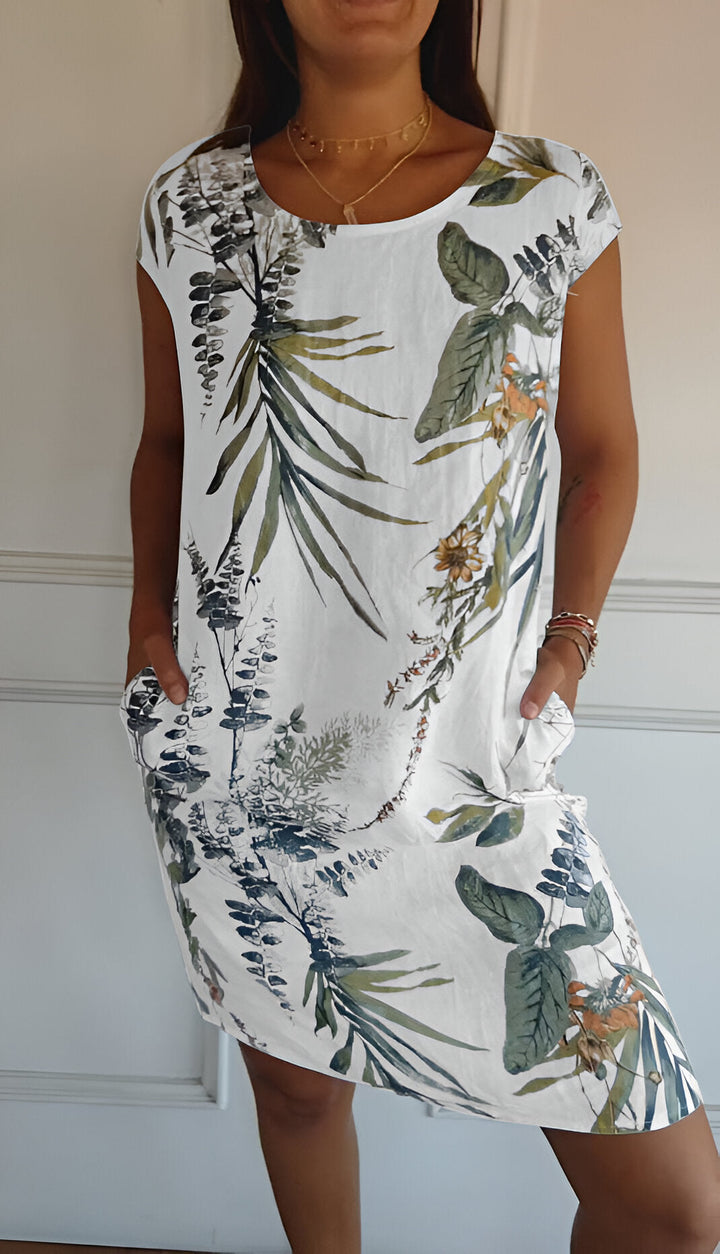 LS | Women Tropical Pocket Mini Dress Lion Style