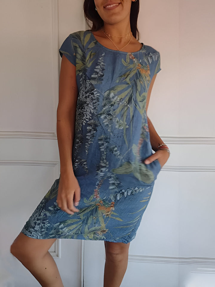 LS | Women Tropical Pocket Mini Dress Lion Style