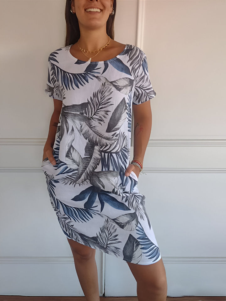 LS | Women Tropical Pocket Mini Dress Lion Style