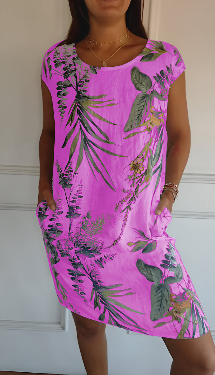 LS | Women Tropical Pocket Mini Dress Lion Style