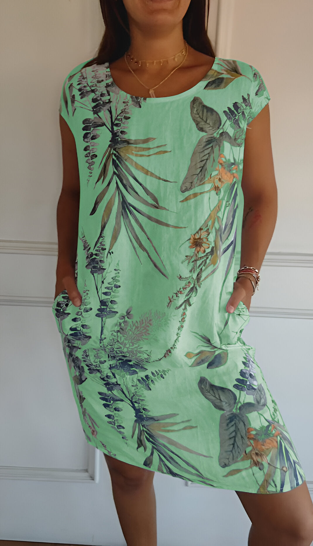 LS | Women Tropical Pocket Mini Dress Lion Style