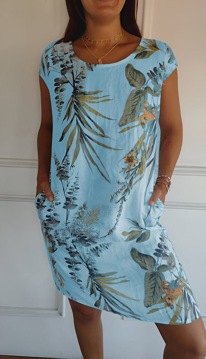 LS | Women Tropical Pocket Mini Dress Lion Style