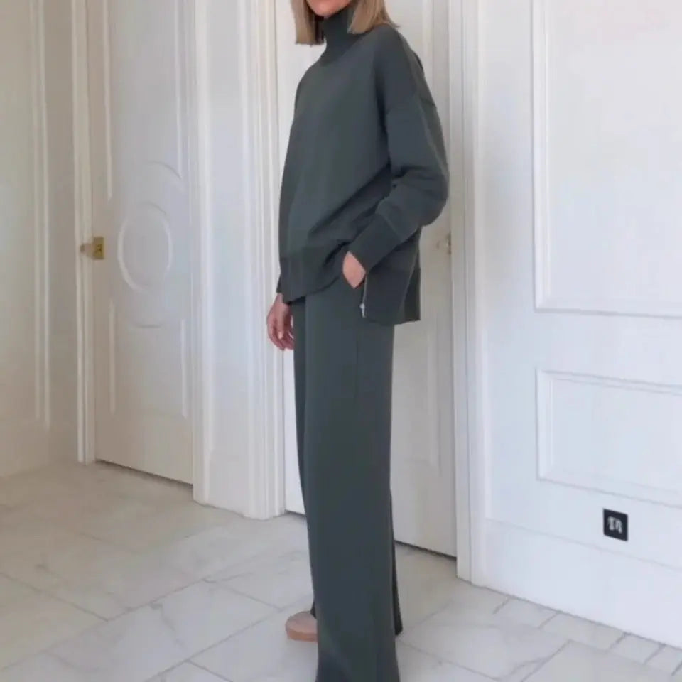 LS | Women Turtleneck Lounge Two Piece Set Lion Style