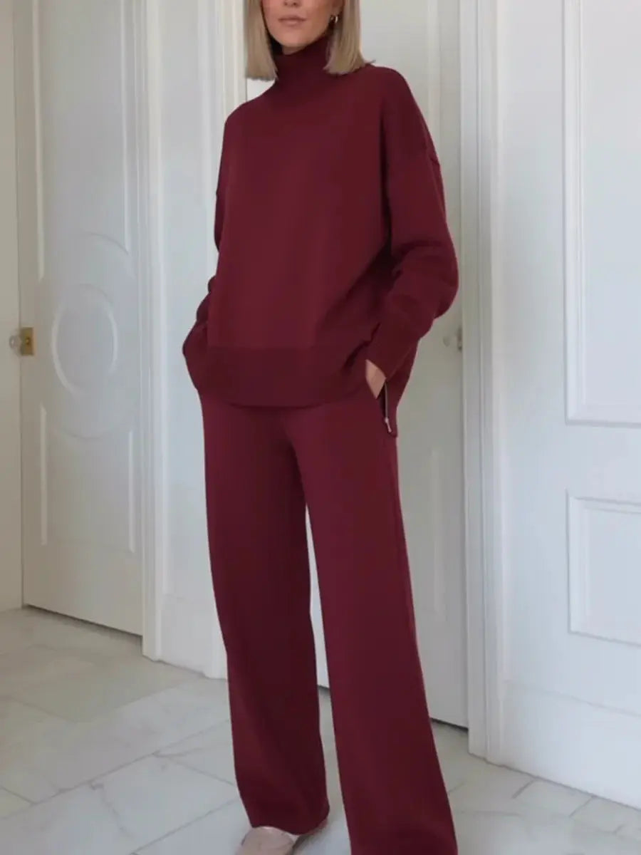 LS | Women Turtleneck Lounge Two Piece Set Lion Style