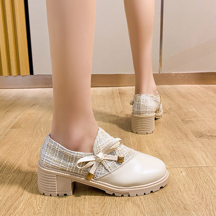LS | Women Tweed Style Loafers Lion Style