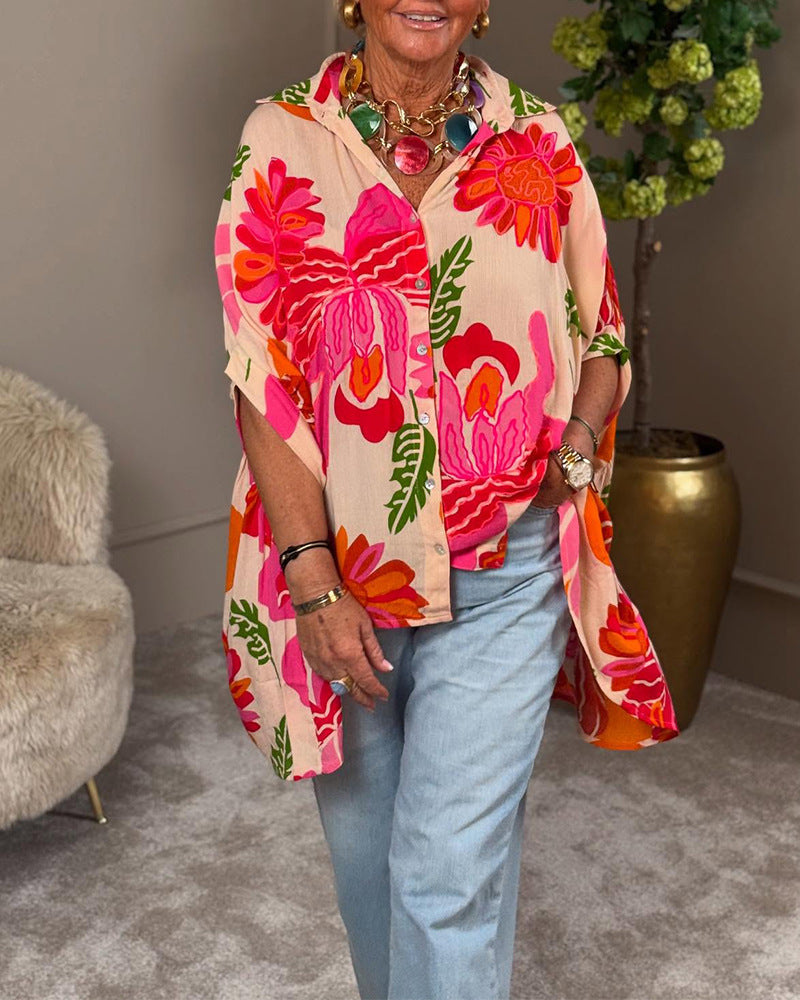 LS | Women Vibrant Floral Button Shirt