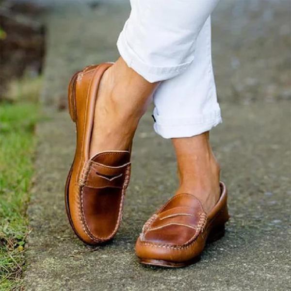 LS | Women Vintage Penny Loafers Lion Style