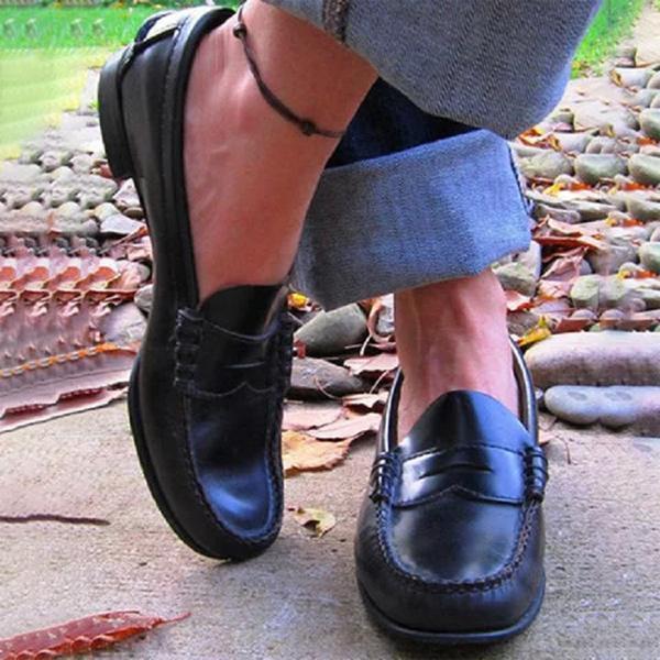 LS | Women Vintage Penny Loafers Lion Style