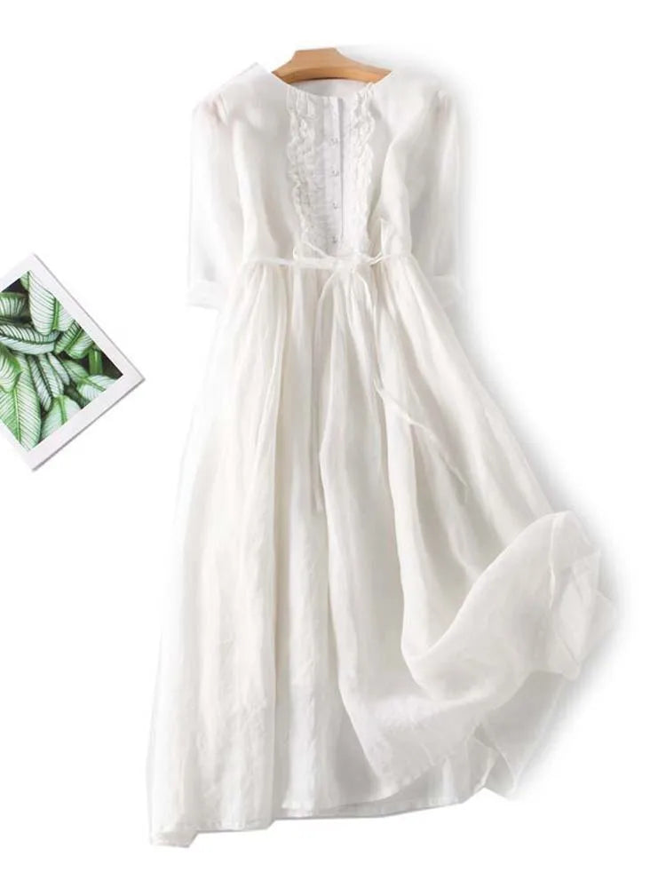 LS | Women Vintage Style Midi Dress Lion Style