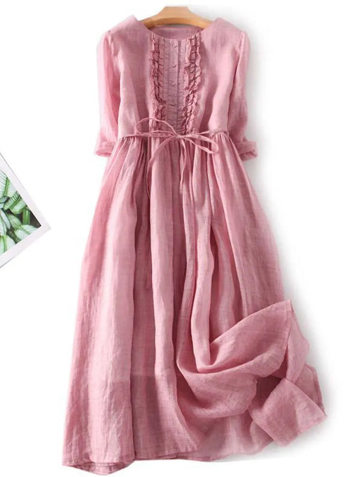 LS | Women Vintage Style Midi Dress Lion Style