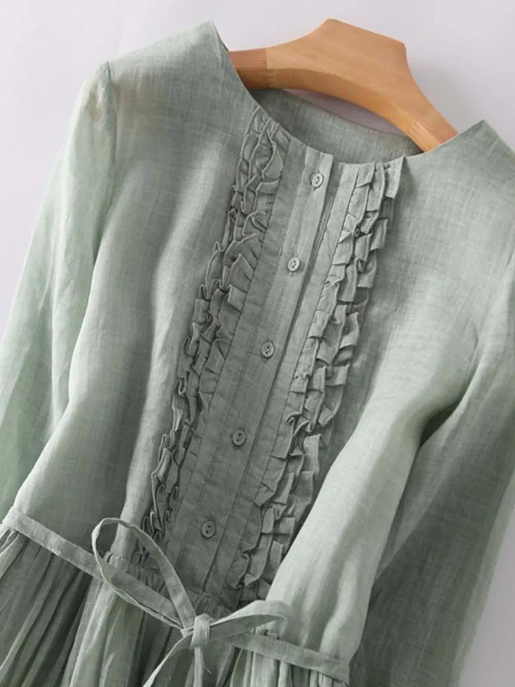 LS | Women Vintage Style Midi Dress Lion Style