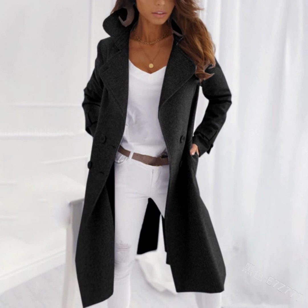 LS | Women's Classic Button Long Coat
