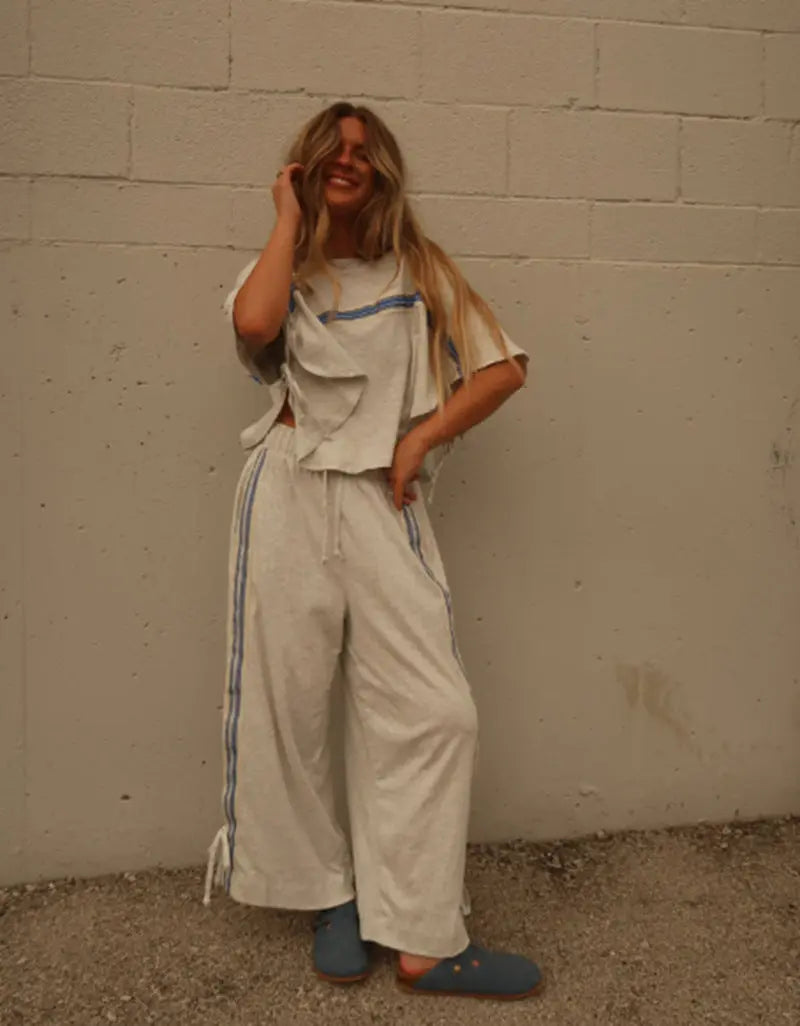LS | Women Breezy Stripe Lounge Set Lion Style