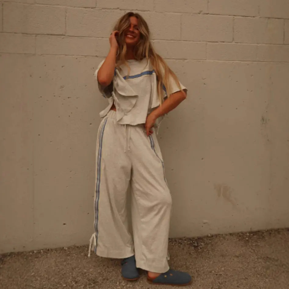 LS | Women Breezy Stripe Lounge Set Lion Style
