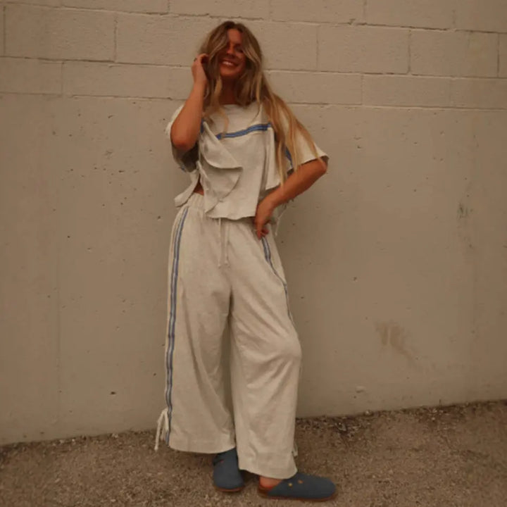 LS | Women Breezy Stripe Lounge Set Lion Style