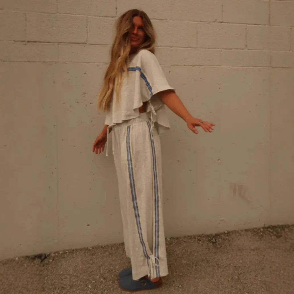 LS | Women Breezy Stripe Lounge Set Lion Style