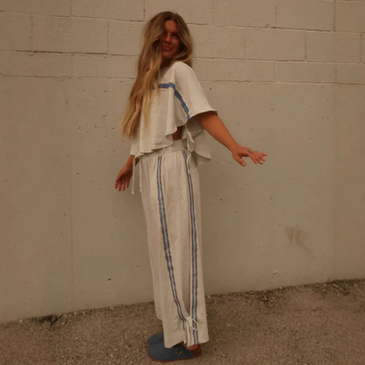 LS | Women Breezy Stripe Lounge Set Lion Style