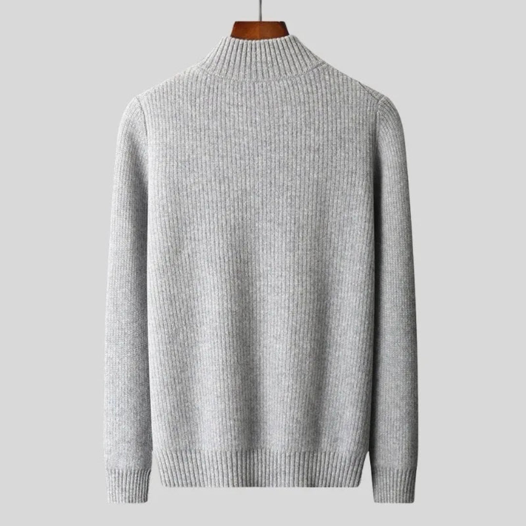 Lance Ribbed Wool Zip Sweater