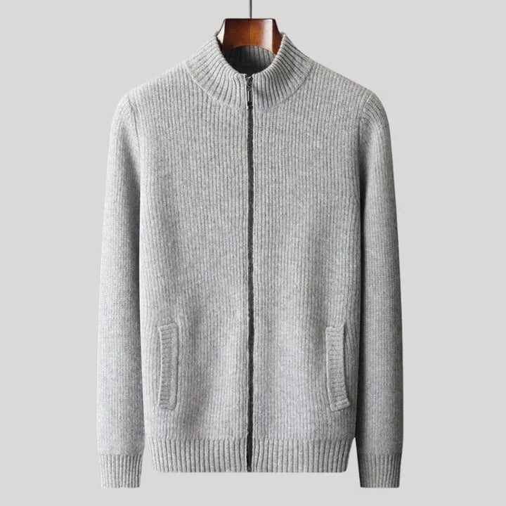 Lance Ribbed Wool Zip Sweater