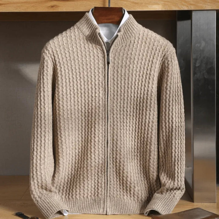 Landon Merino Wool Zip Cardigan